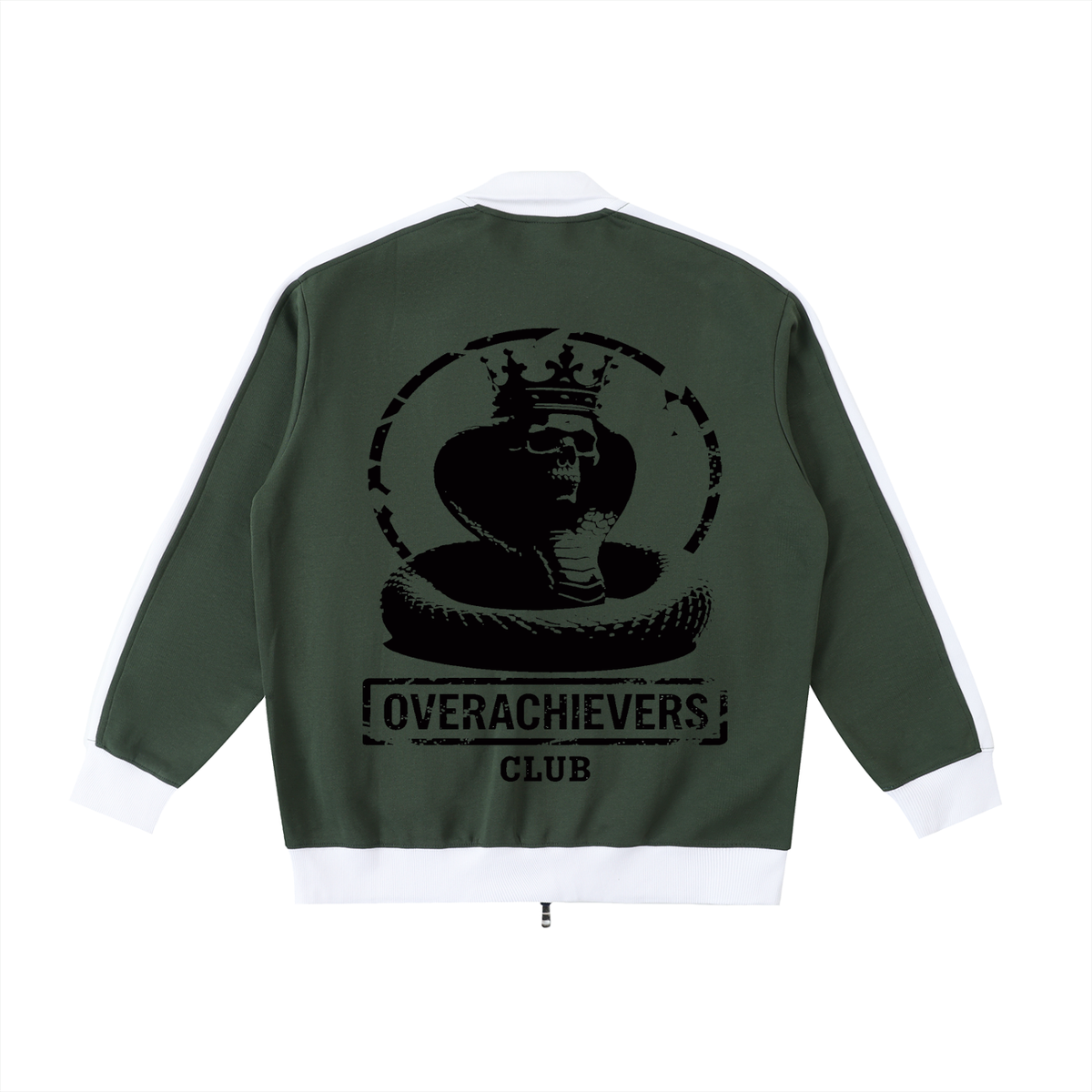 Overachievers Club' Contrast Trim Stand Collar Jacket & Sweatpant