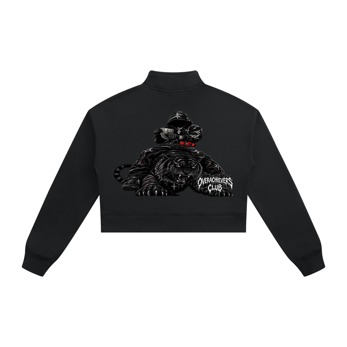 Overachievers Club' Women's Crop Quarter-Zip Sweatshirt