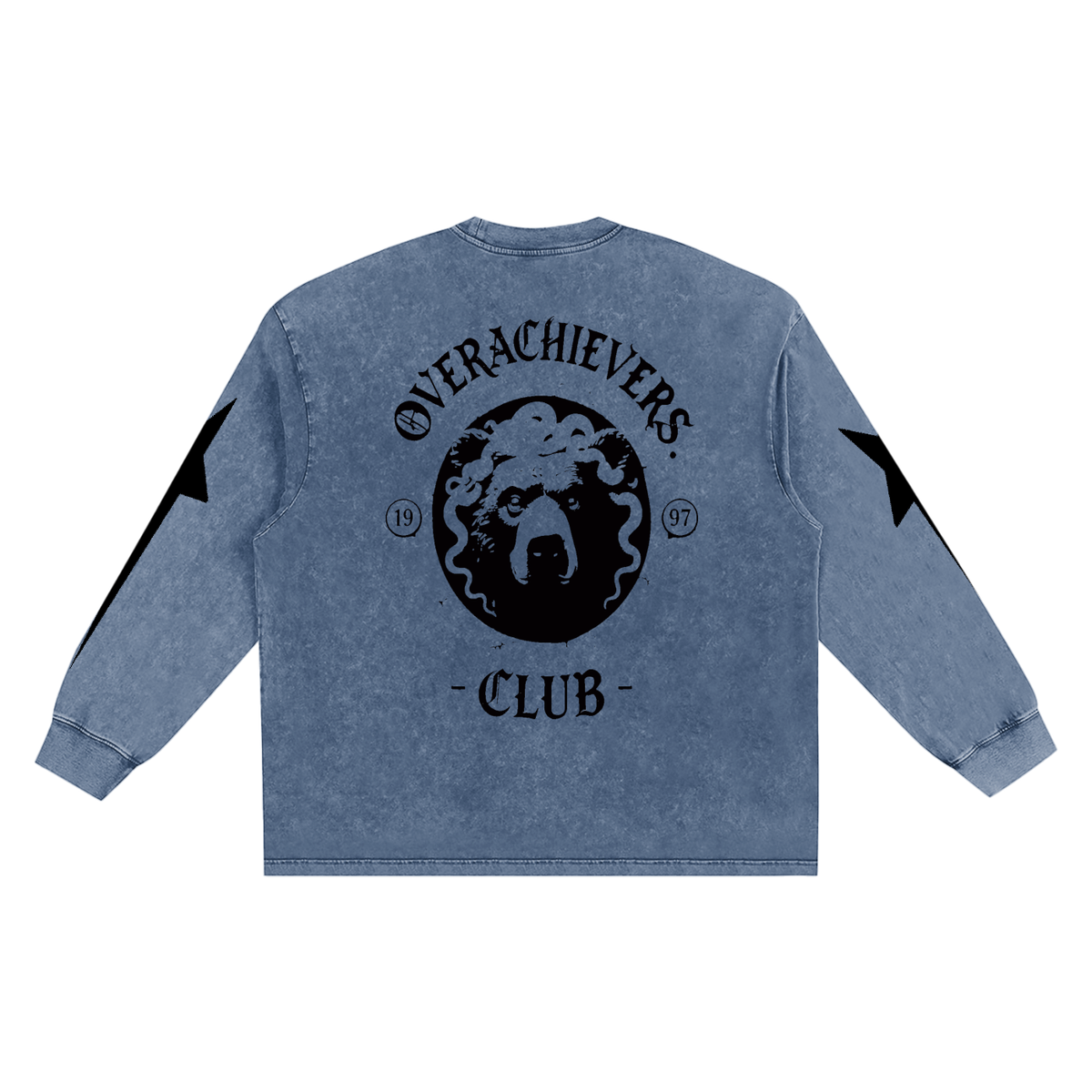 Overachievers Club' Snow Washed Frayed Edge Tee
