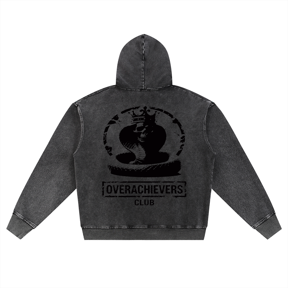 Overachievers Club' Snow Wash Oversized Zip-Up Hoodie & Sweatpant