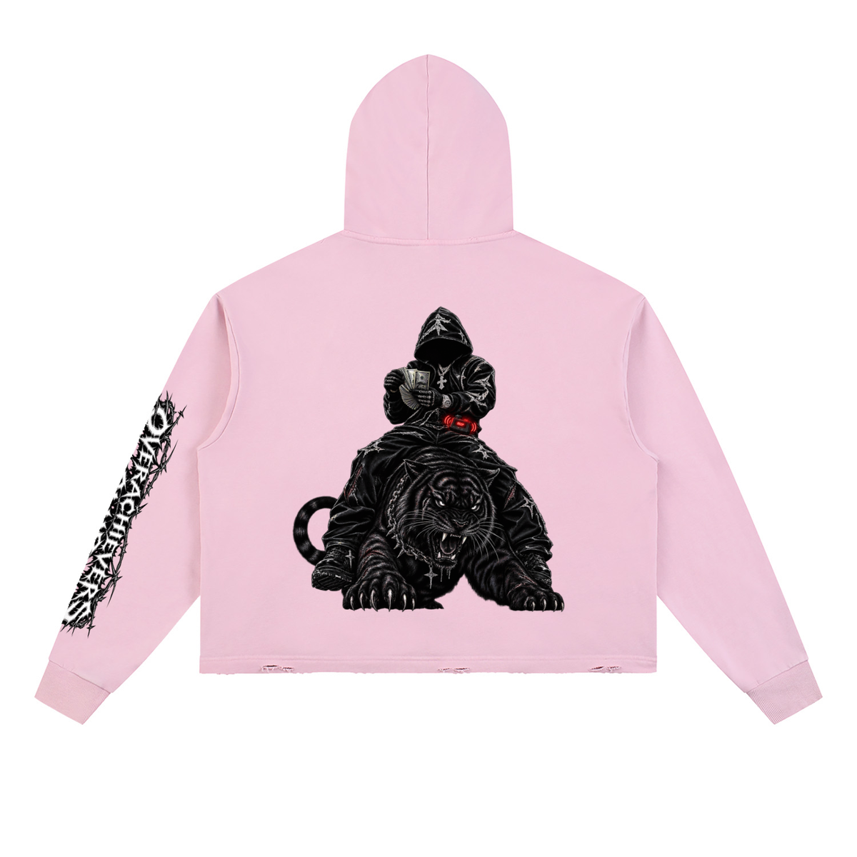 Overachievers Club' Vintage Washed Frayed-Hem Hoodie