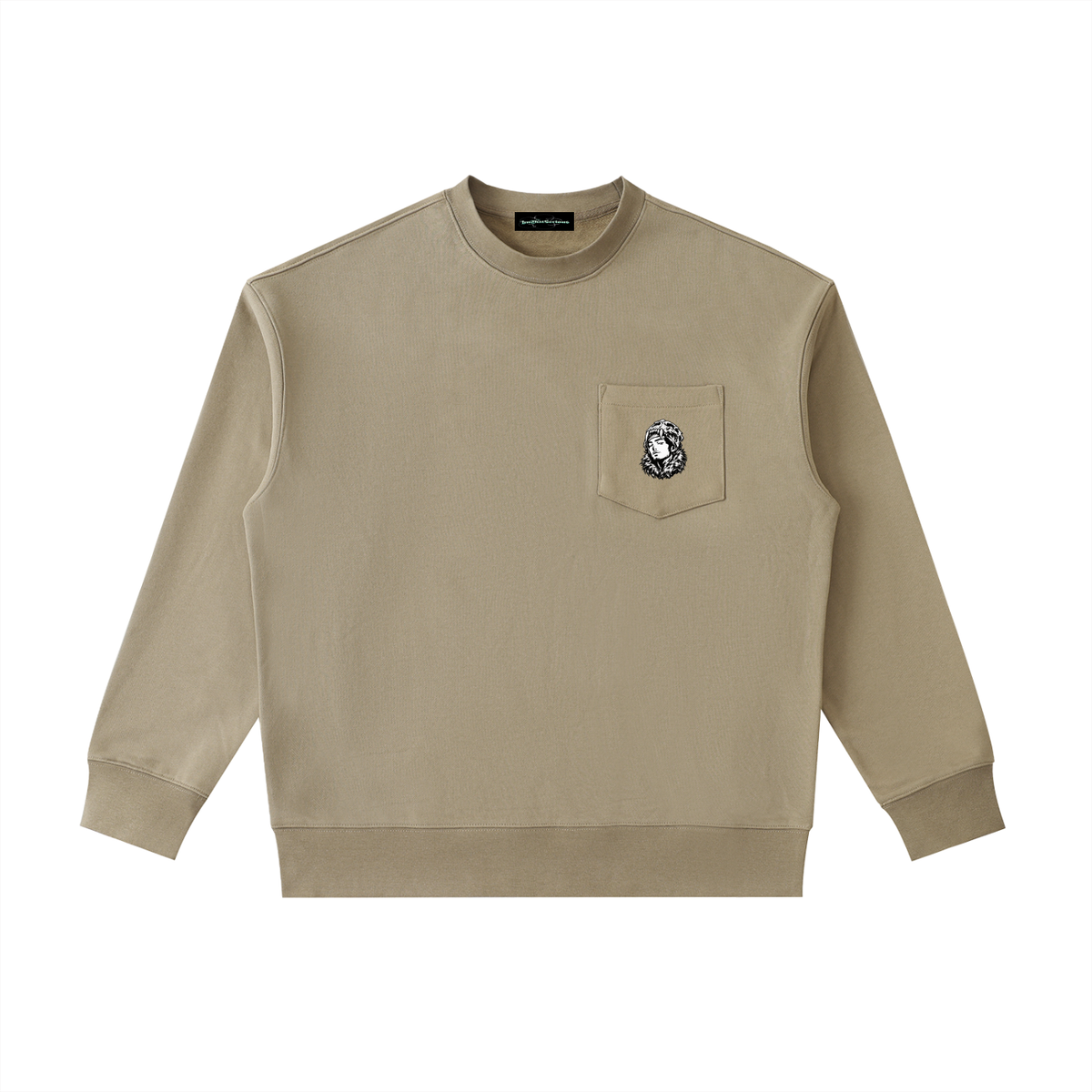 Overachievers Club' Patch Pocket Crewneck Sweatshirt