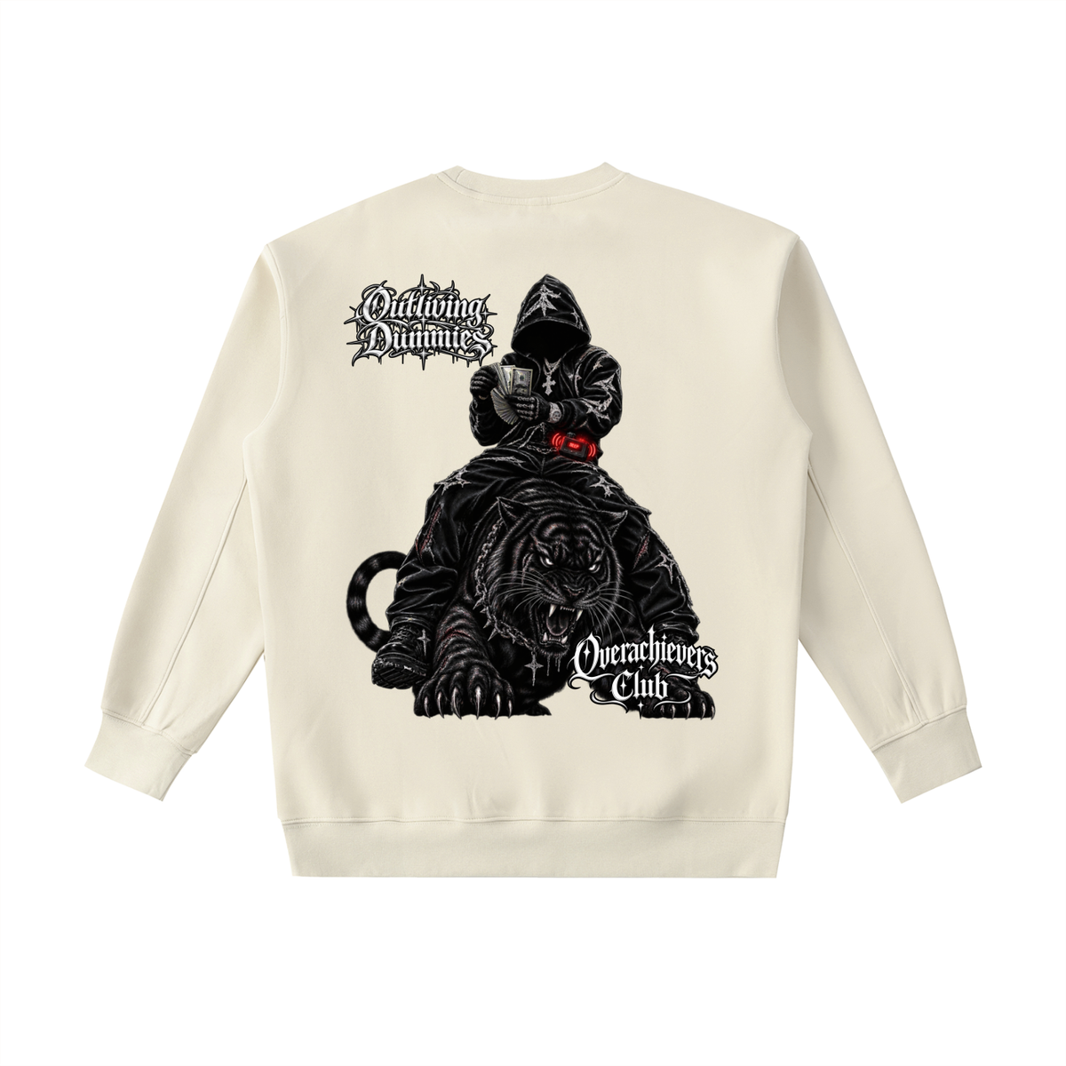 Overachievers Club' High Neck  Zip-Up Hoodie, Sweatpant & Sweatshirt Fit