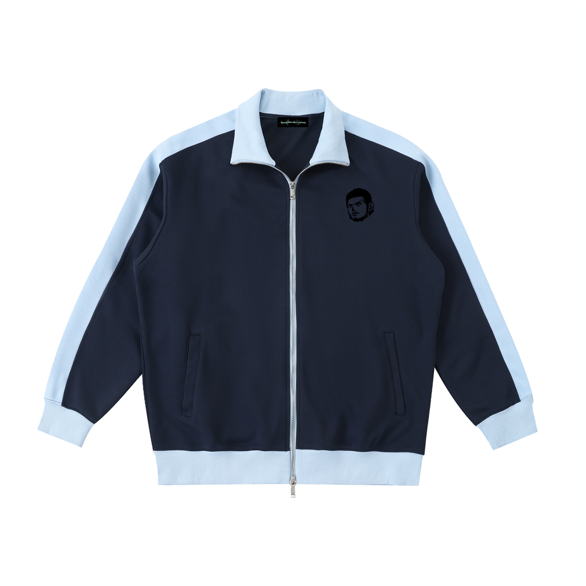 Overachievers Club' Contrast Trim Stand Collar Jacket & Sweatpant