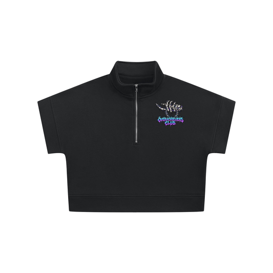 Overachievers Club' Women's Quarter Zip Crop Sweatshirt