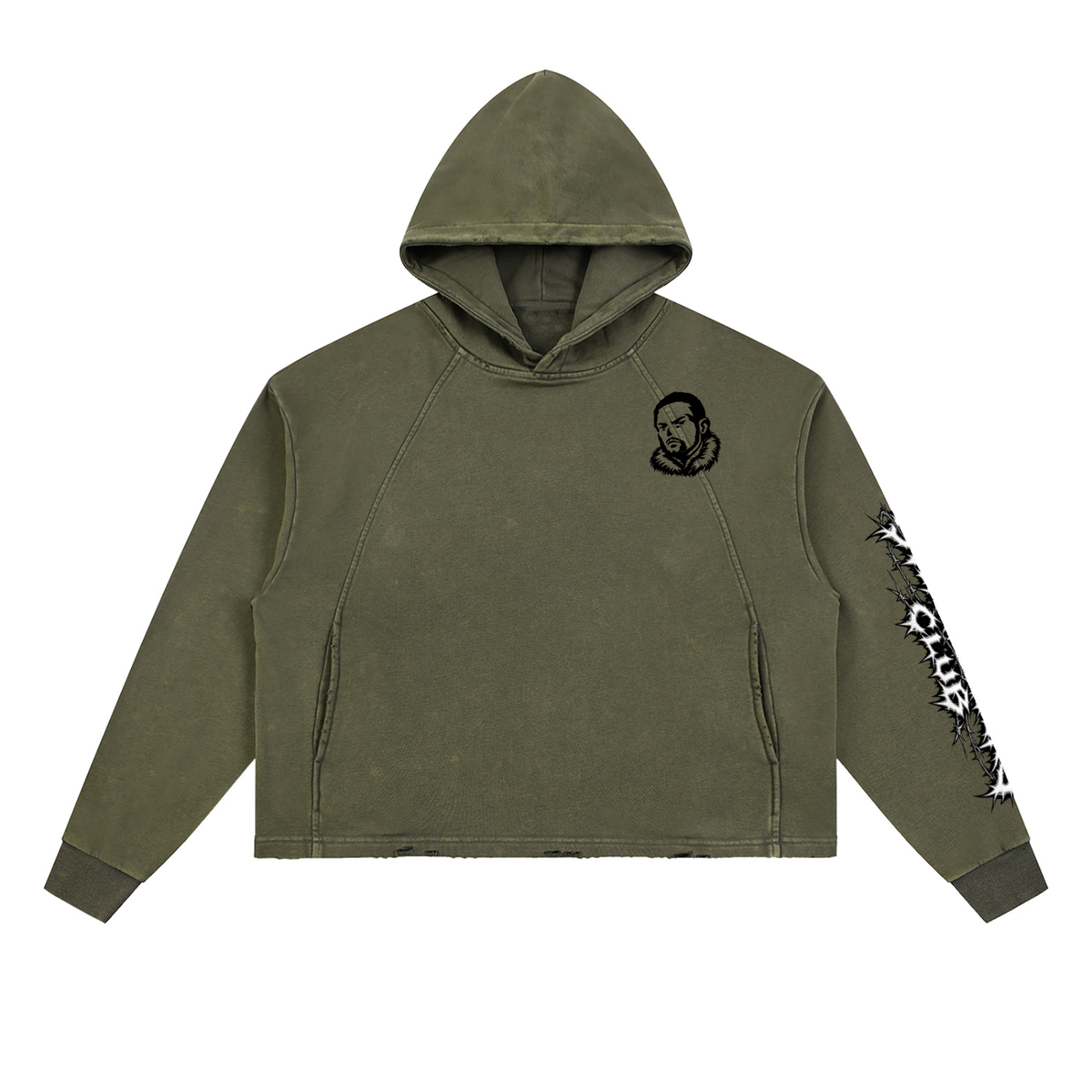 Overachievers Club' Vintage Washed Frayed-Hem Hoodie