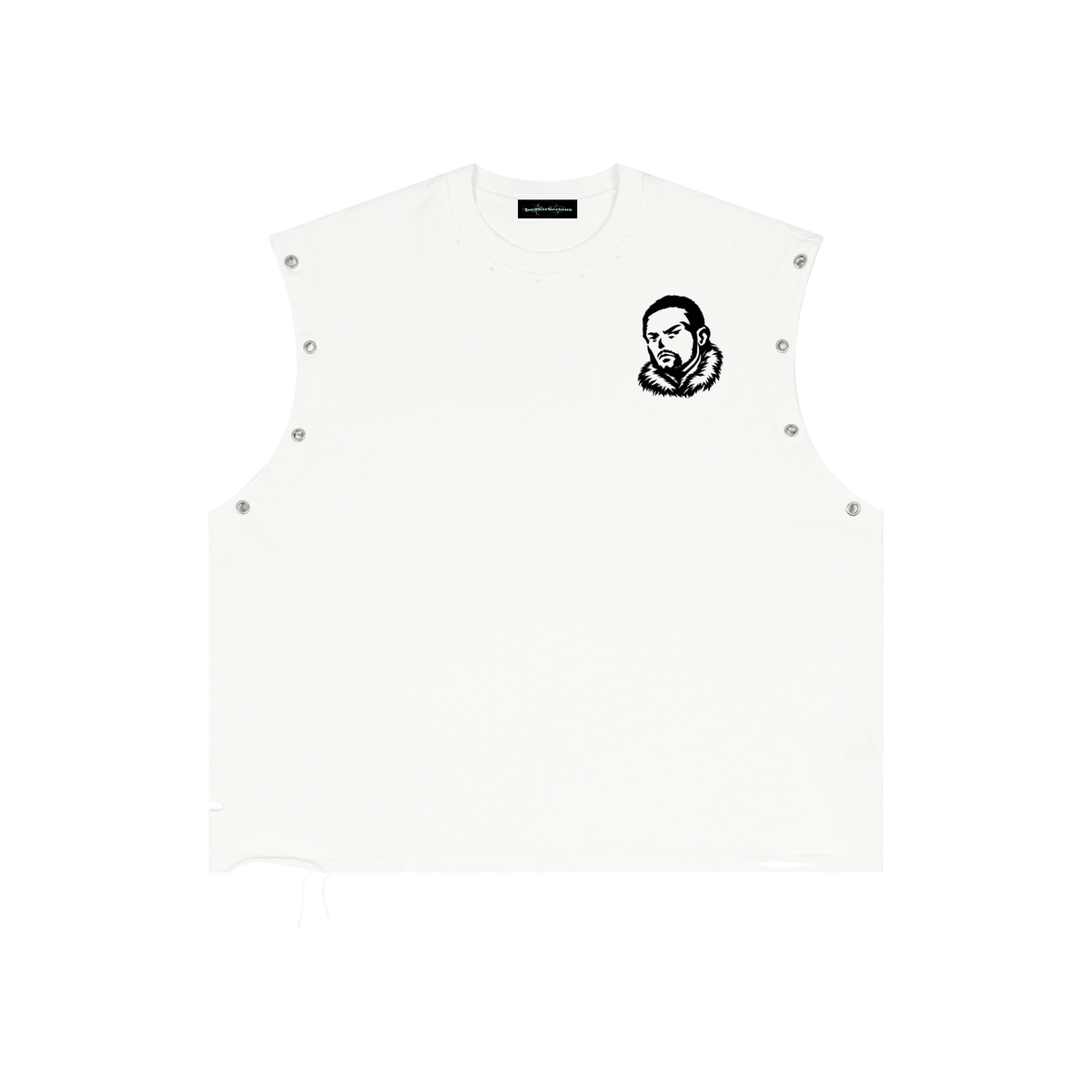 Overachievers Club' Distressed Grommet Eyelet Tank Top