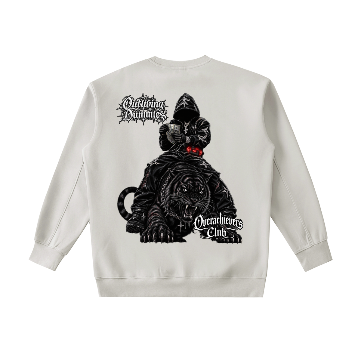 Overachievers Club' High Neck  Zip-Up Hoodie, Sweatpant & Sweatshirt Fit