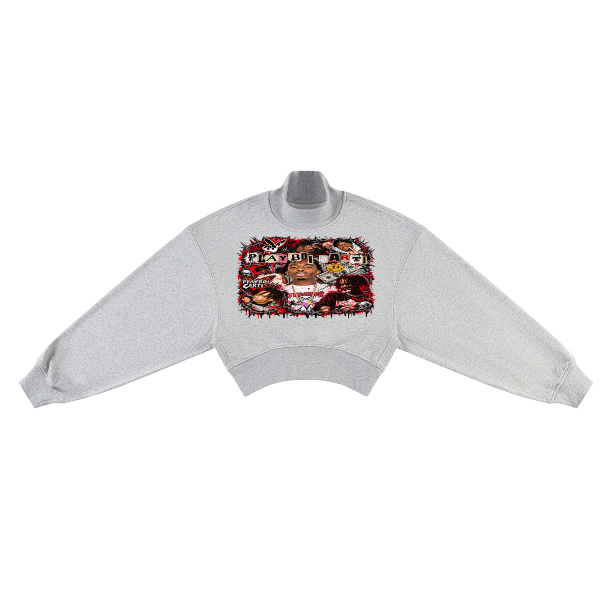 Sudadera corta de cuello alto para mujer Carti