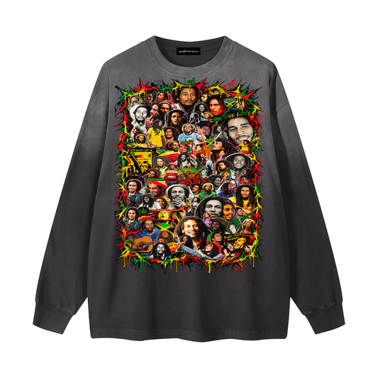Marley' Gradient Washed Long Sleeve T-Shirt