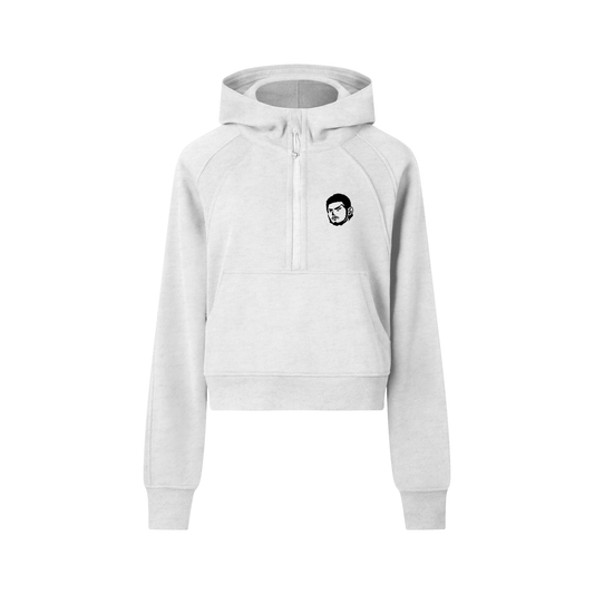 Overachievers Club' Cropped Half-Zip Hoodie