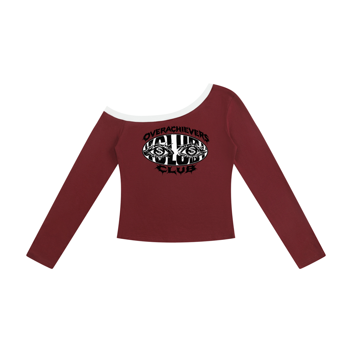 Overachievers Club' Women’s Color Block Off-the-Shoulder T-Shirt