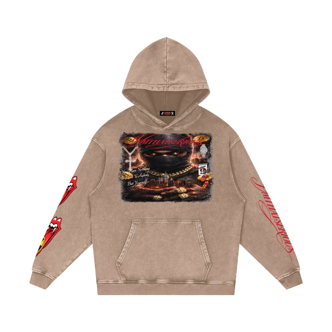 Snow Washed Loose Cotton Hoodie