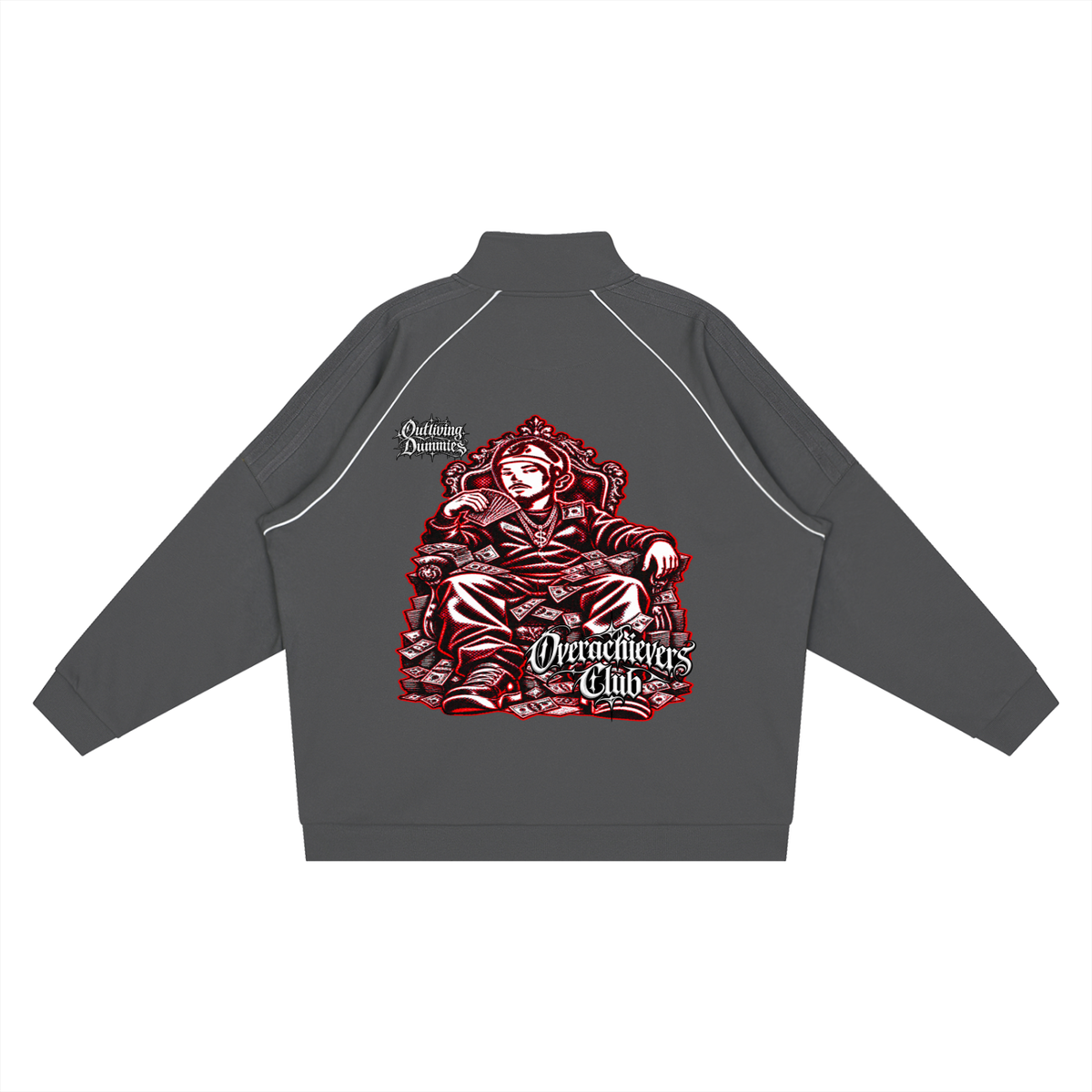 Overachievers Club' Reflection Striped Raglan Sleeve Jacket & Sweatpant