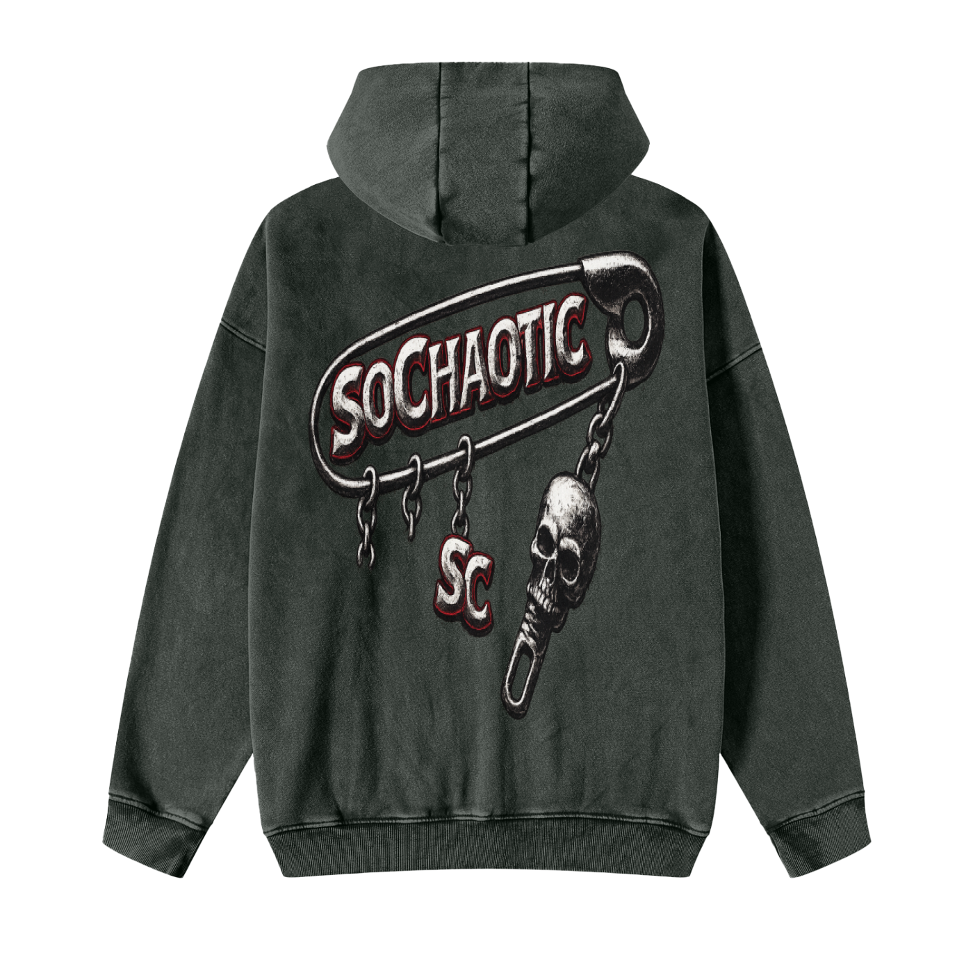 SoChaotic' Snow Washed Zip Fleece Hoodie Fit