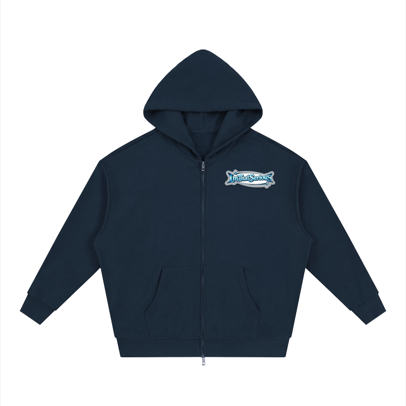 Unisex Loose Solid Full Zip Hoodie