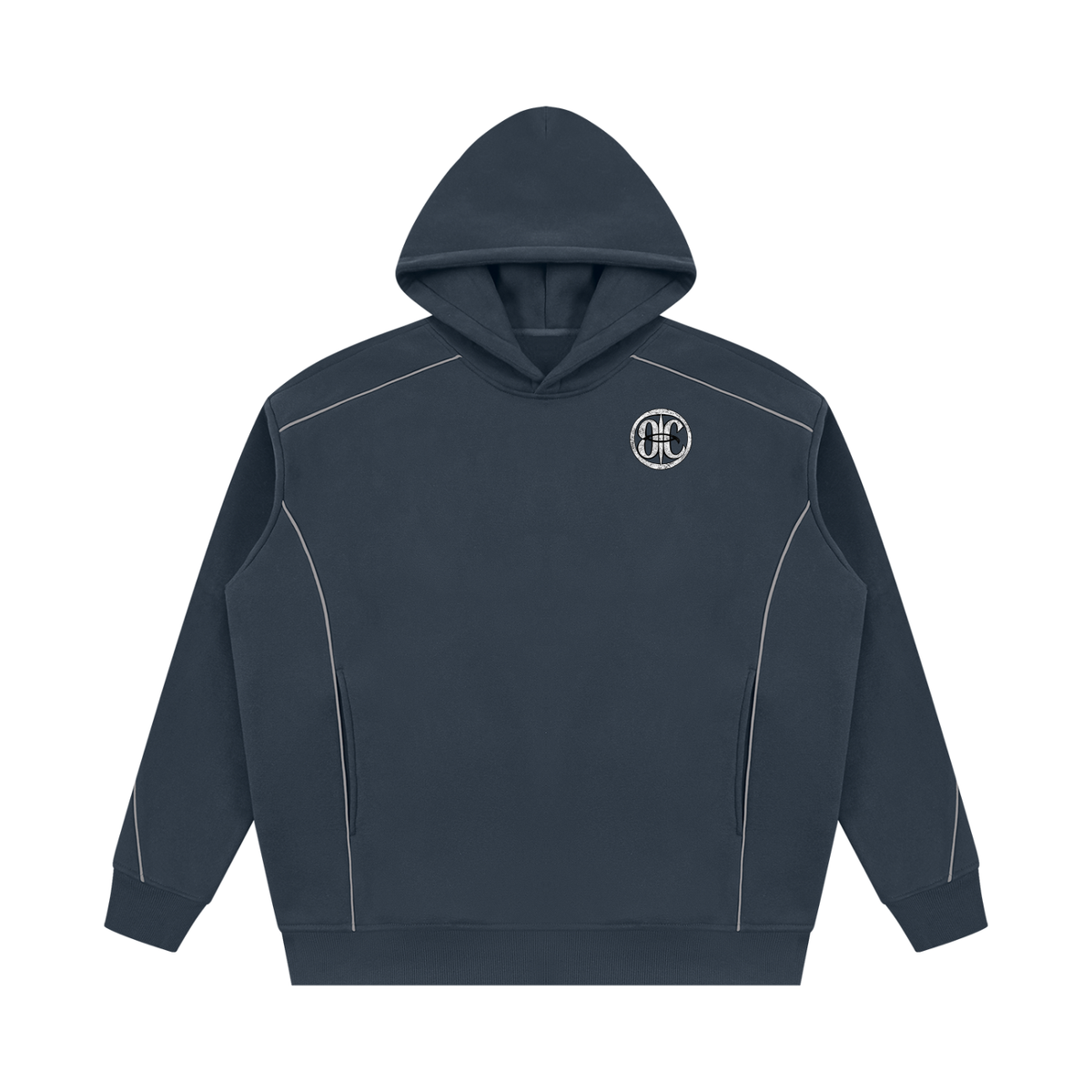 Overachievers Club' Oversized Piping Fleece Hoodie & Sweatpant