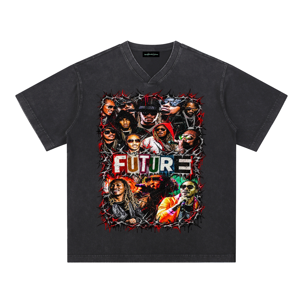Future' Snow Washed V-Neck T-Shirt