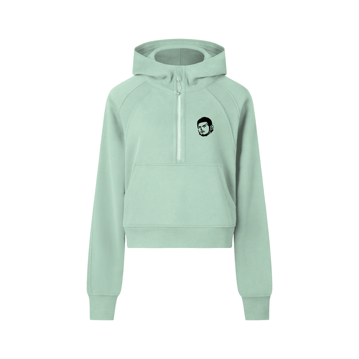 Overachievers Club' Cropped Half-Zip Hoodie