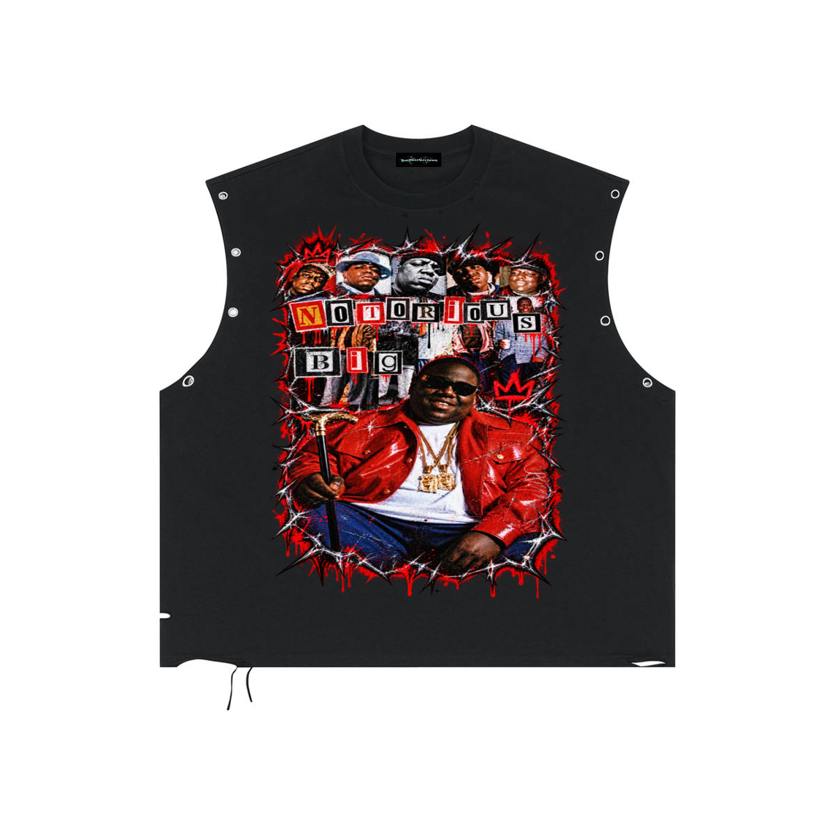 Biggie' Distressed Grommet Eyelet Tank Top
