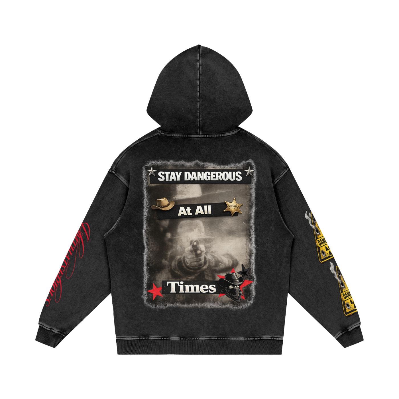 Snow Washed Loose Cotton Hoodie
