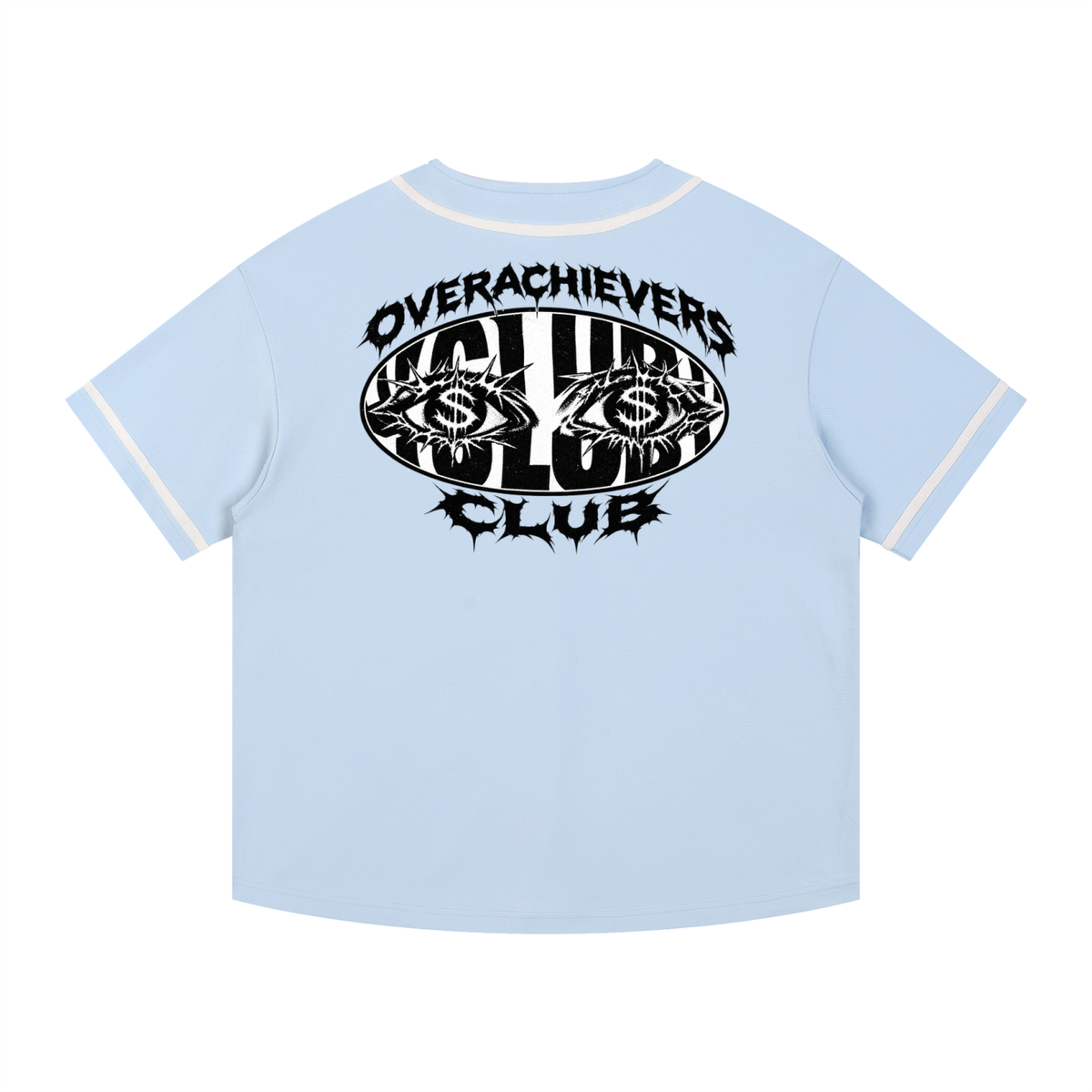 Overachievers Club' Contrast Piped Button-Up Jersey