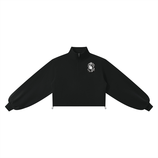 Overachievers Club' Women’s Mock-Neck Quarter-Zip Sweatshirt & Shorts