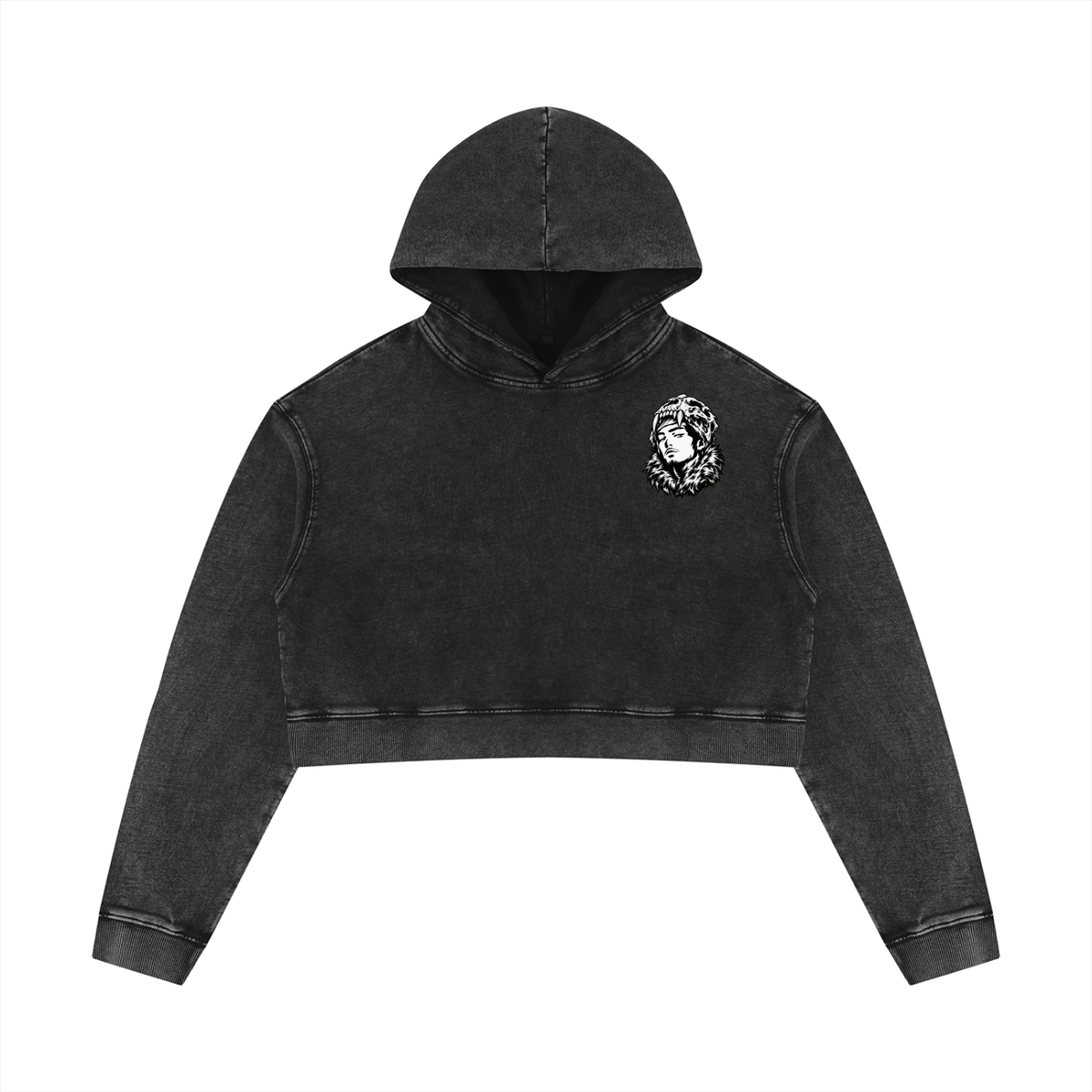 Overachievers Club' Women’s Mineral Washed Crop Hoodie & Flared Leg Pants