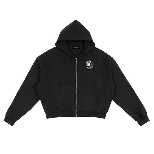 Overachievers Club' Fleece Zip-Up Boxy Hoodie & Sweatpant
