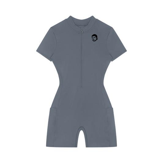 Overachievers Club' Women's Quarter-Zip Short Sleeve Romper