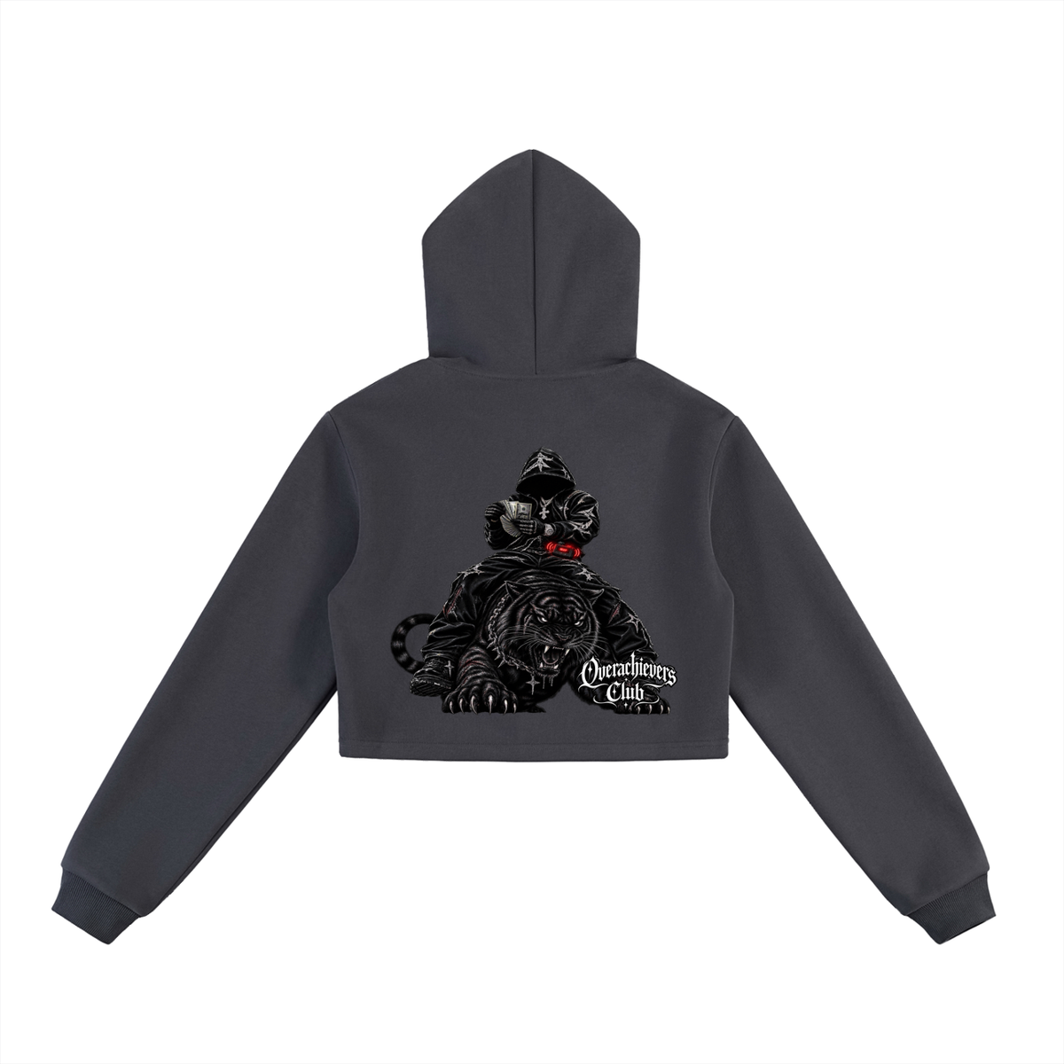Overachievers Club' Cropped Zip-Up Hoodie & Sweatpants
