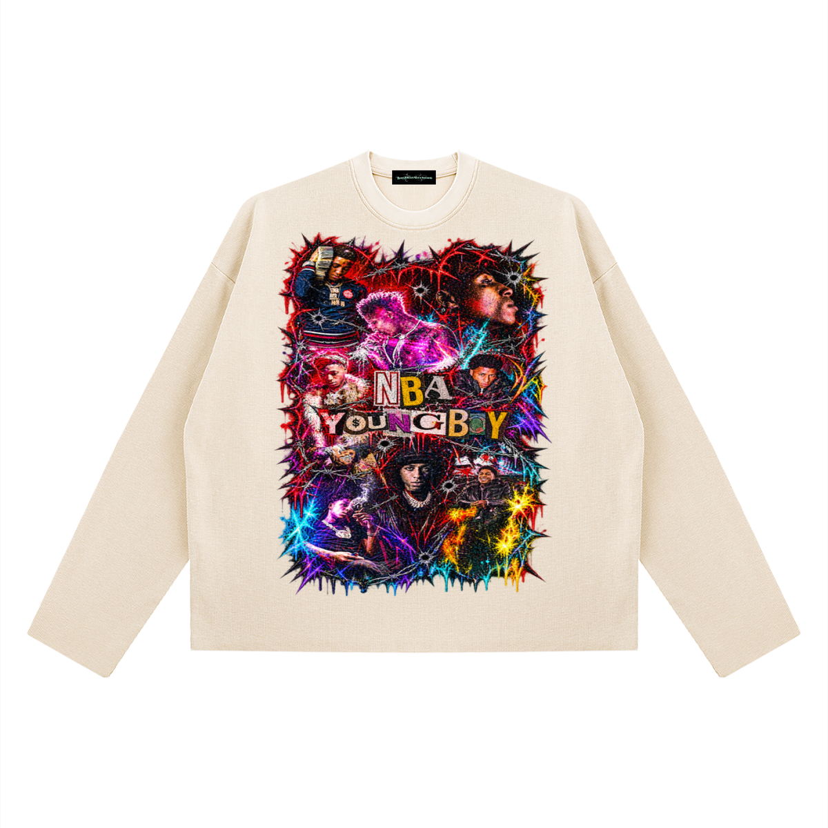 Youngboy' Vintage Wash Boxy Waffle Long Sleeve T-Shirt