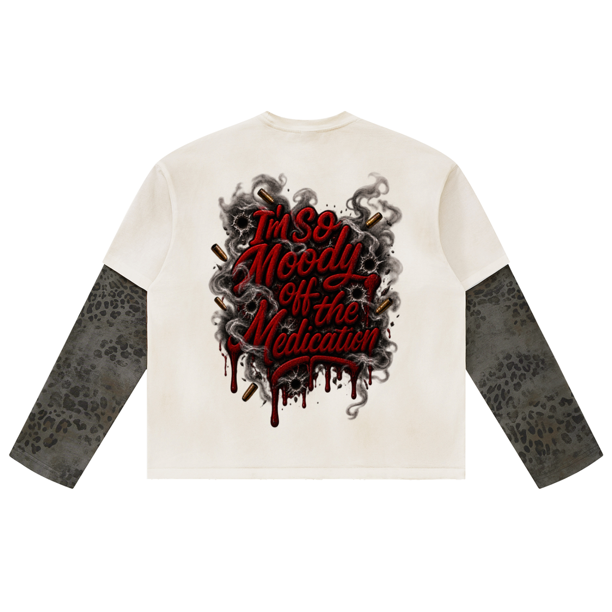 Durk' Vintage Wash Leopard Paneled Layer T-Shirt