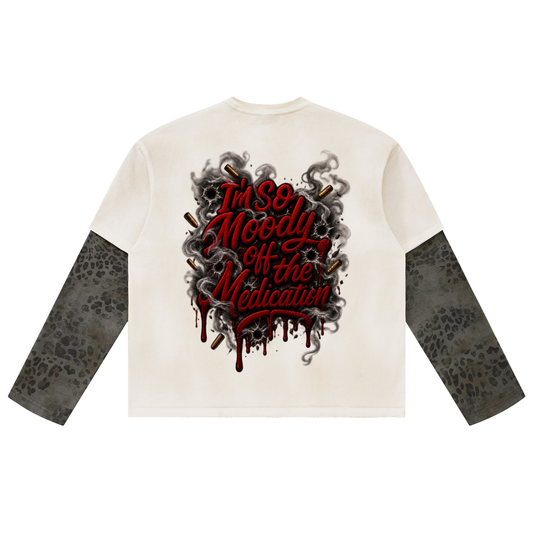 Durk' Vintage Wash Leopard Paneled Layer T-Shirt