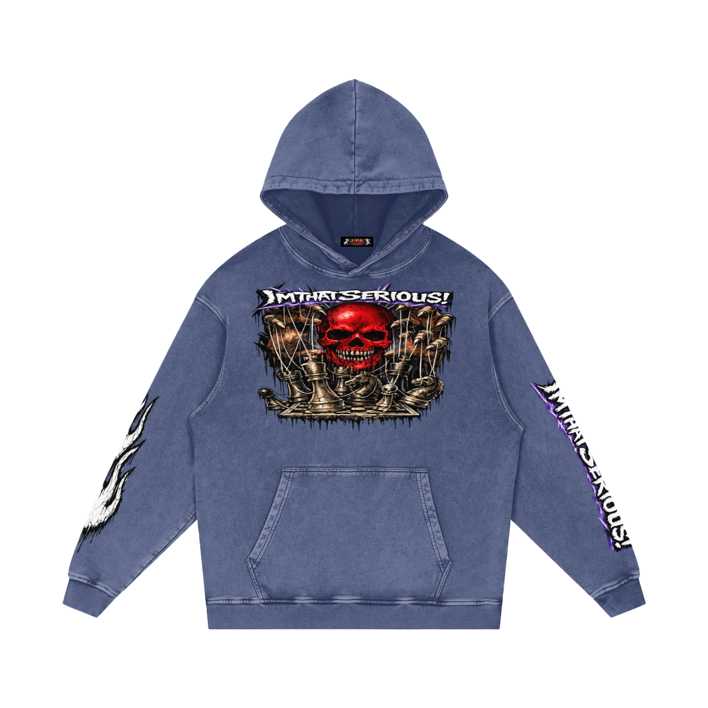 Snow Washed Loose Cotton Hoodie