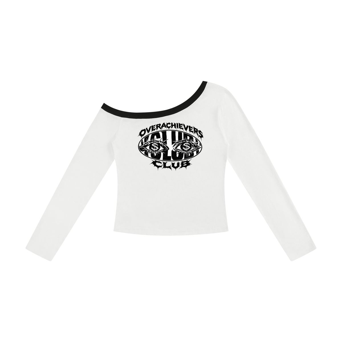 Overachievers Club' Women’s Color Block Off-the-Shoulder T-Shirt