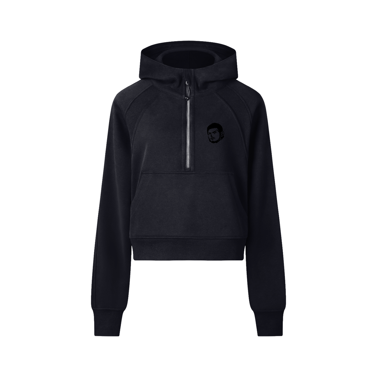 Overachievers Club' Cropped Half-Zip Hoodie