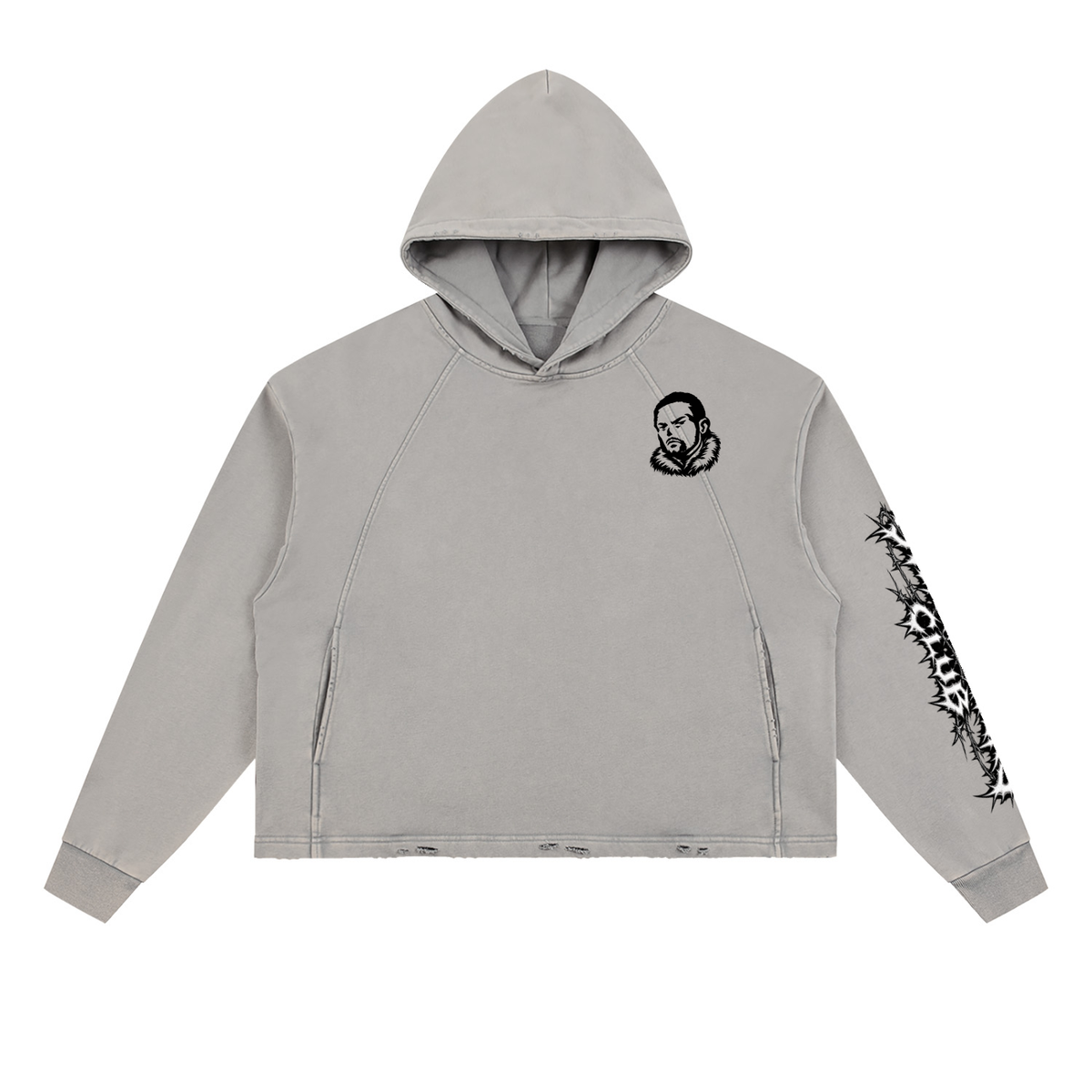 Overachievers Club' Vintage Washed Frayed-Hem Hoodie