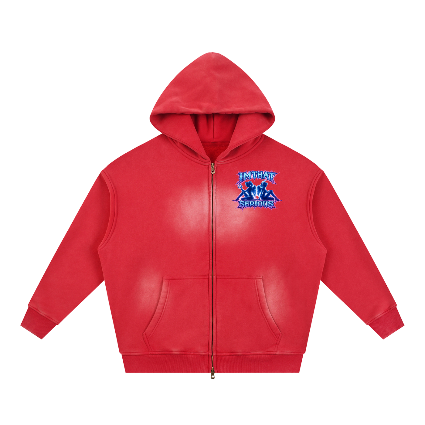 Sunfade Two-way Zipper Boxy Fleece Hoodie