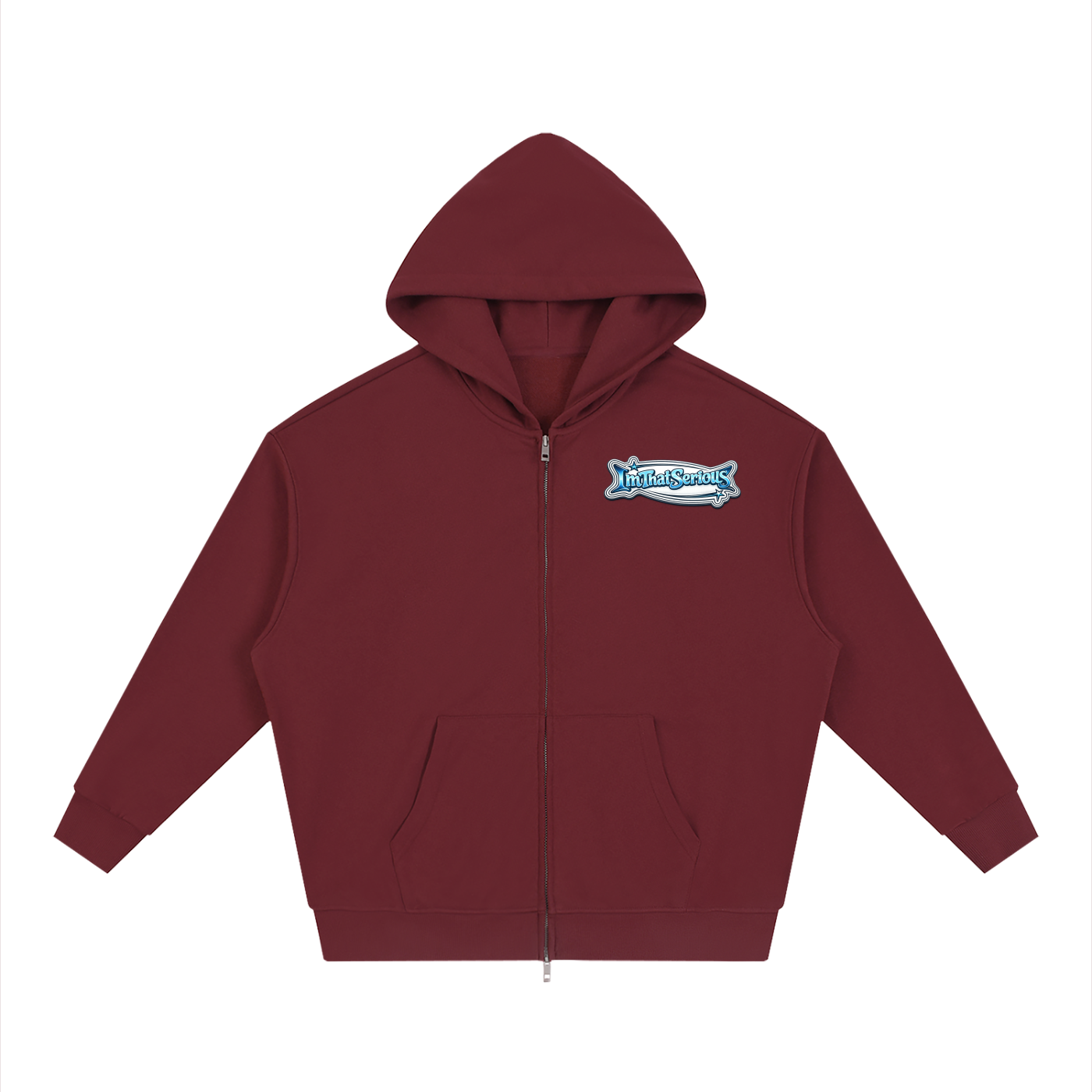 Unisex Loose Solid Full Zip Hoodie