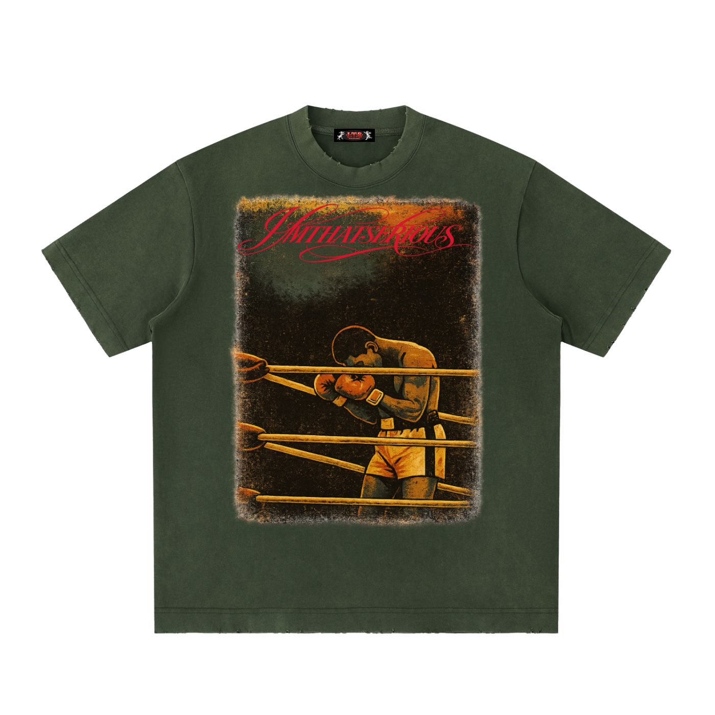 Heavyweight Vintage Washed Frayed T-Shirt