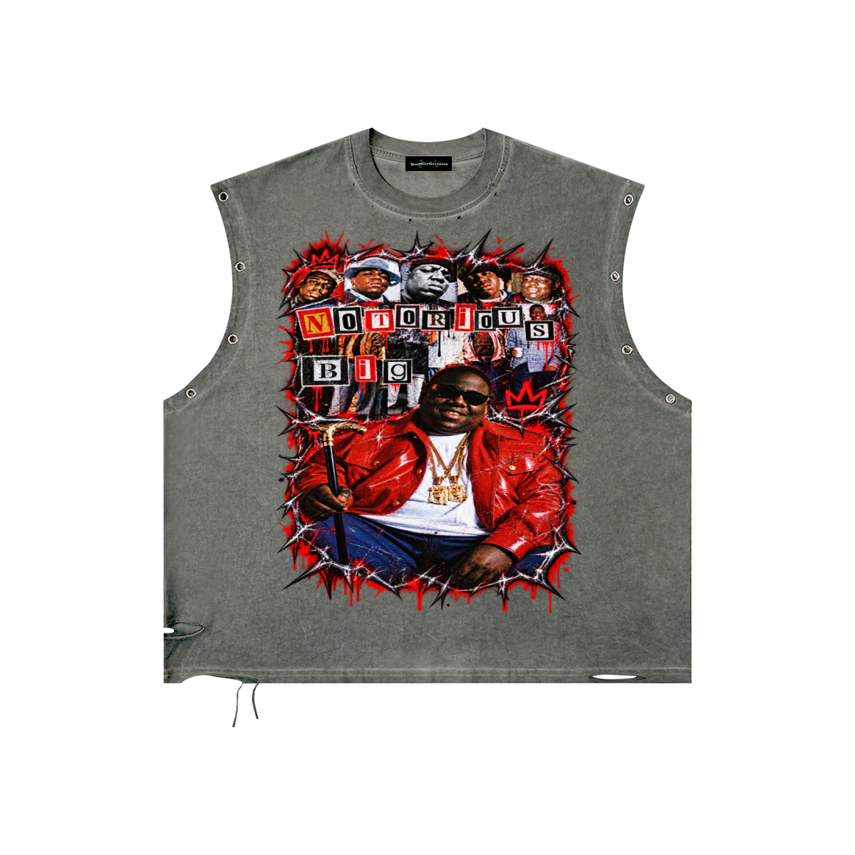 Biggie' Distressed Grommet Eyelet Tank Top