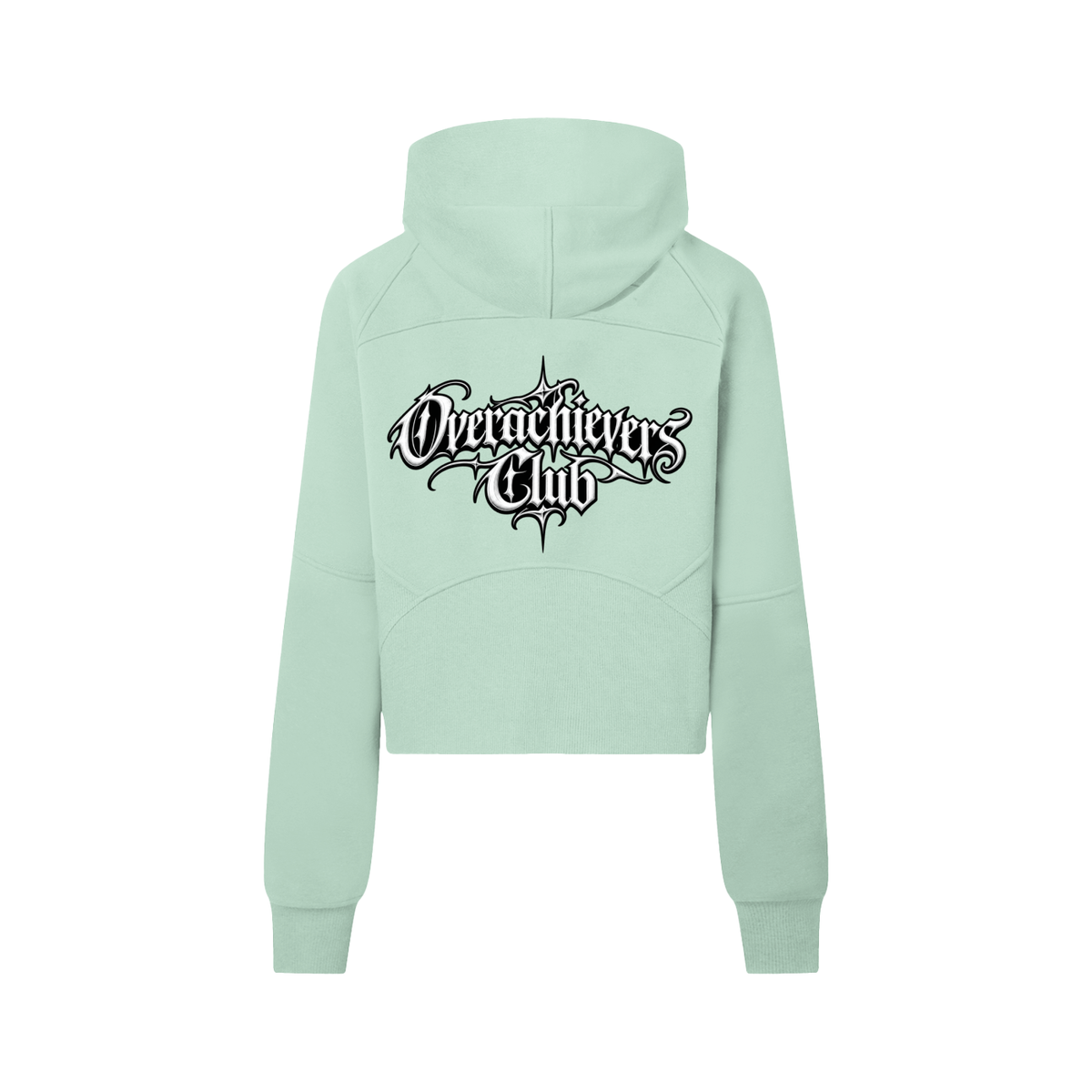 Overachievers Club' Cropped Half-Zip Hoodie