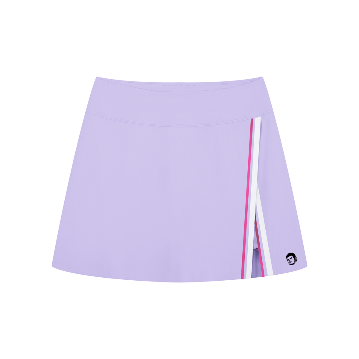 Women's A-Line Contrast Panel Slit Skirt & Polo T-Shirt