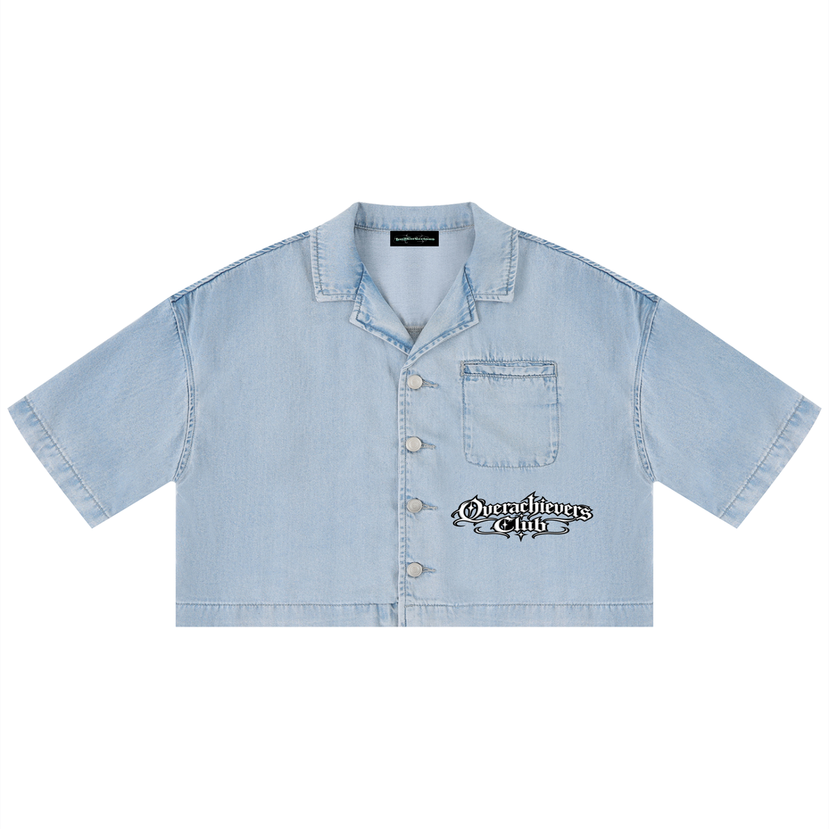 Overachievers Club' Women's Vintage Wash Boxy Cropped Shirt