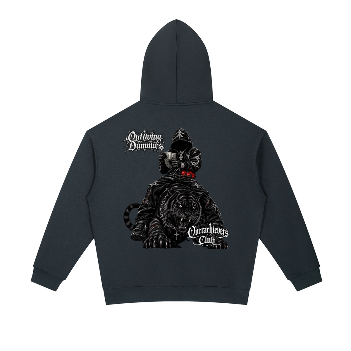 Overachievers Club' High Neck  Zip-Up Hoodie, Sweatpant & Sweatshirt Fit