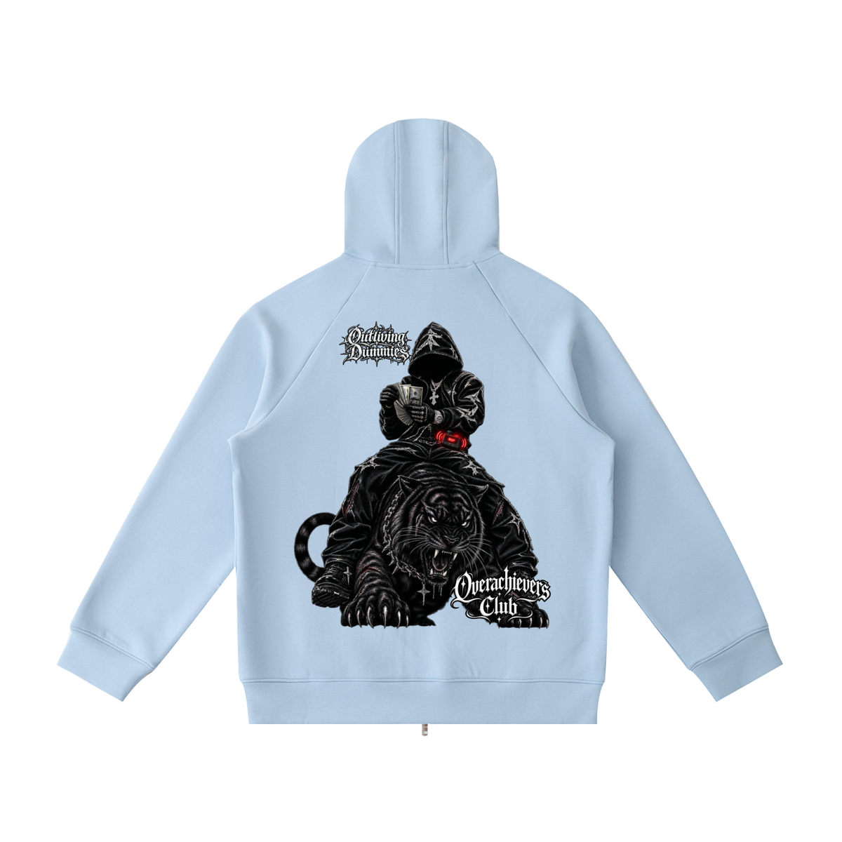 Overachievers Club' High Neck  Zip-Up Hoodie, Sweatpant & Sweatshirt Fit