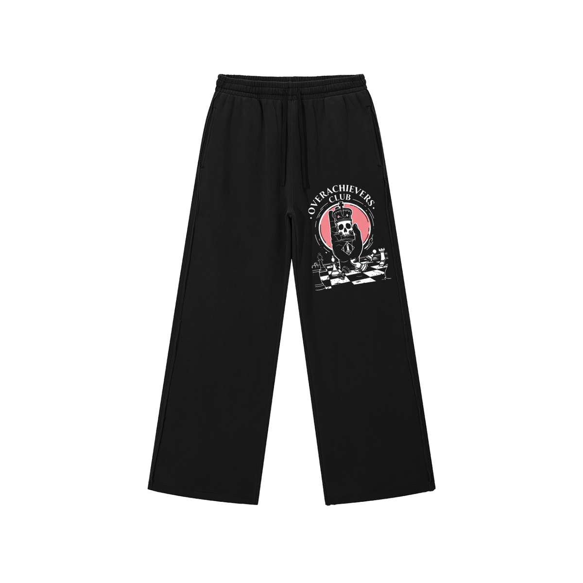 Overachievers Club' Snow Washed Raw Edge Double Layered Hoodie & Sweatpant