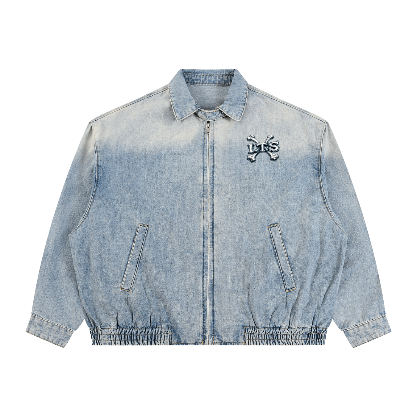 Bones' Vintage Wash Full-Zip Denim Jacket