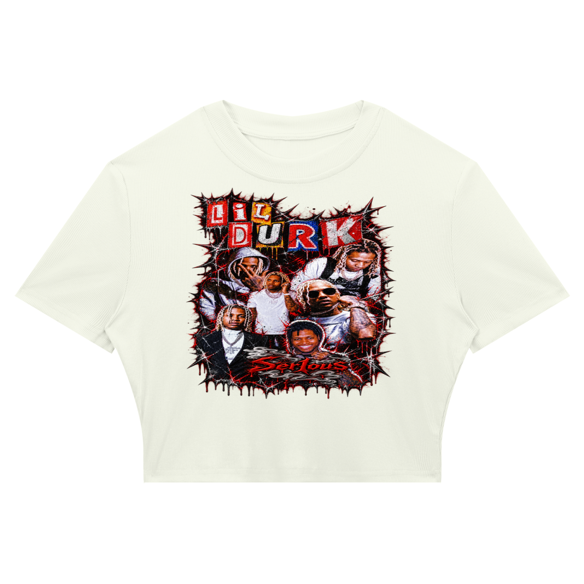Durk' Women's Slim Ribbed Crop T-Shirt